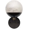 White Oil Rubbed Bronze Faux Alabaster Metro Wall Sconce