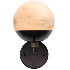 White Oil Rubbed Bronze Faux Alabaster Metro Wall Sconce 10 White Oil Rubbed Bronze Faux Alabaster Metro Wall Sconce -Jamie Young Store loomlan white oil rubbed bronze faux alabaster metro wall sconce jamie young wall sconces 3 33037935902933