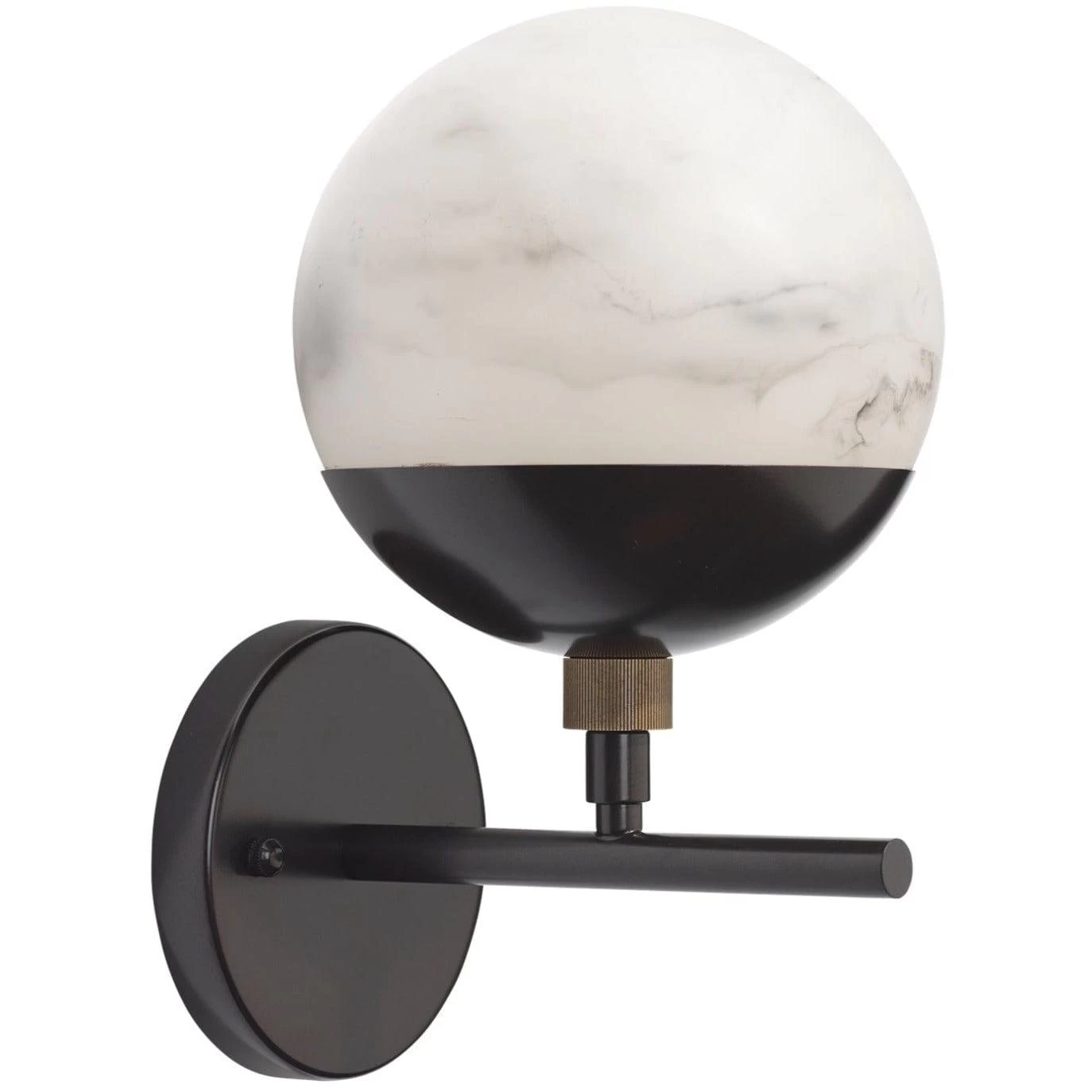 White Oil Rubbed Bronze Faux Alabaster Metro Wall Sconce 4 White Oil Rubbed Bronze Faux Alabaster Metro Wall Sconce - Image 4