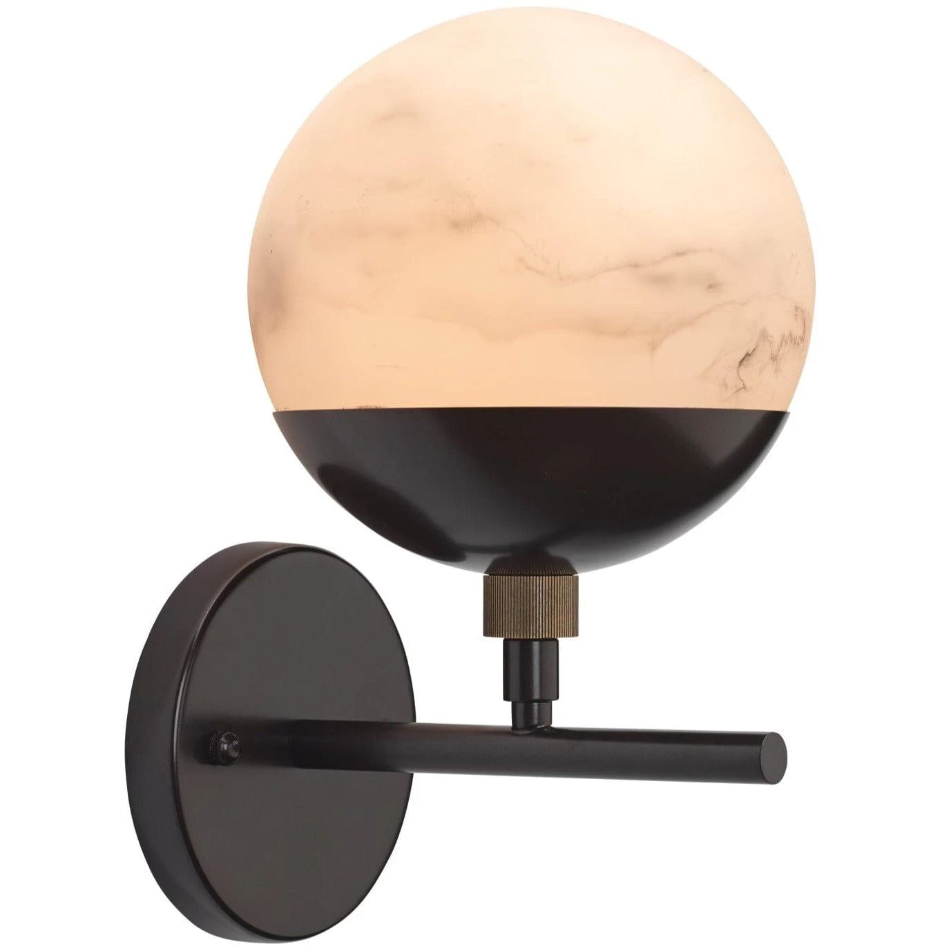 White Oil Rubbed Bronze Faux Alabaster Metro Wall Sconce 5 White Oil Rubbed Bronze Faux Alabaster Metro Wall Sconce - Image 5
