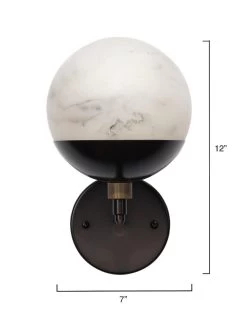White Oil Rubbed Bronze Faux Alabaster Metro Wall Sconce 15 White Oil Rubbed Bronze Faux Alabaster Metro Wall Sconce -Jamie Young Store loomlan white oil rubbed bronze faux alabaster metro wall sconce jamie young wall sconces 8 33037937705173