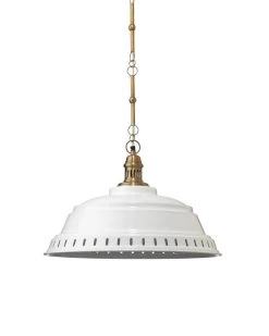 White Provisions Pendant Light Over Island