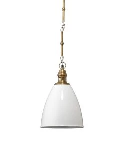 White Tavern Pendant Light Over Island