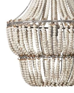 White Wood Beads Blanca Chandelier -Jamie Young Store loomlan white wood beads blanca chandelier jamie young chandeliers 4 33038259159253