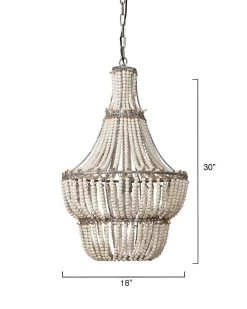 White Wood Beads Blanca Chandelier -Jamie Young Store loomlan white wood beads blanca chandelier jamie young chandeliers 8 33038260142293