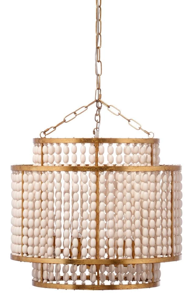White Wood Beads Pacific Beaded Chandelier 1 White Wood Beads Pacific Beaded Chandelier