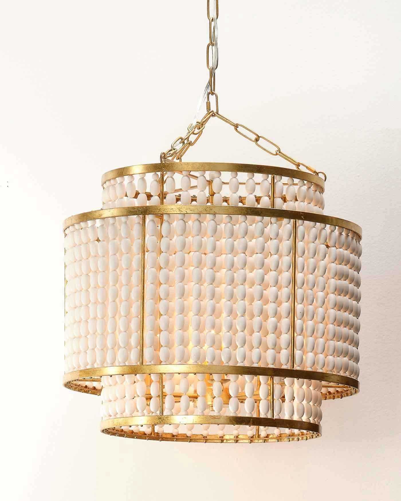 White Wood Beads Pacific Beaded Chandelier 3 White Wood Beads Pacific Beaded Chandelier - Image 3