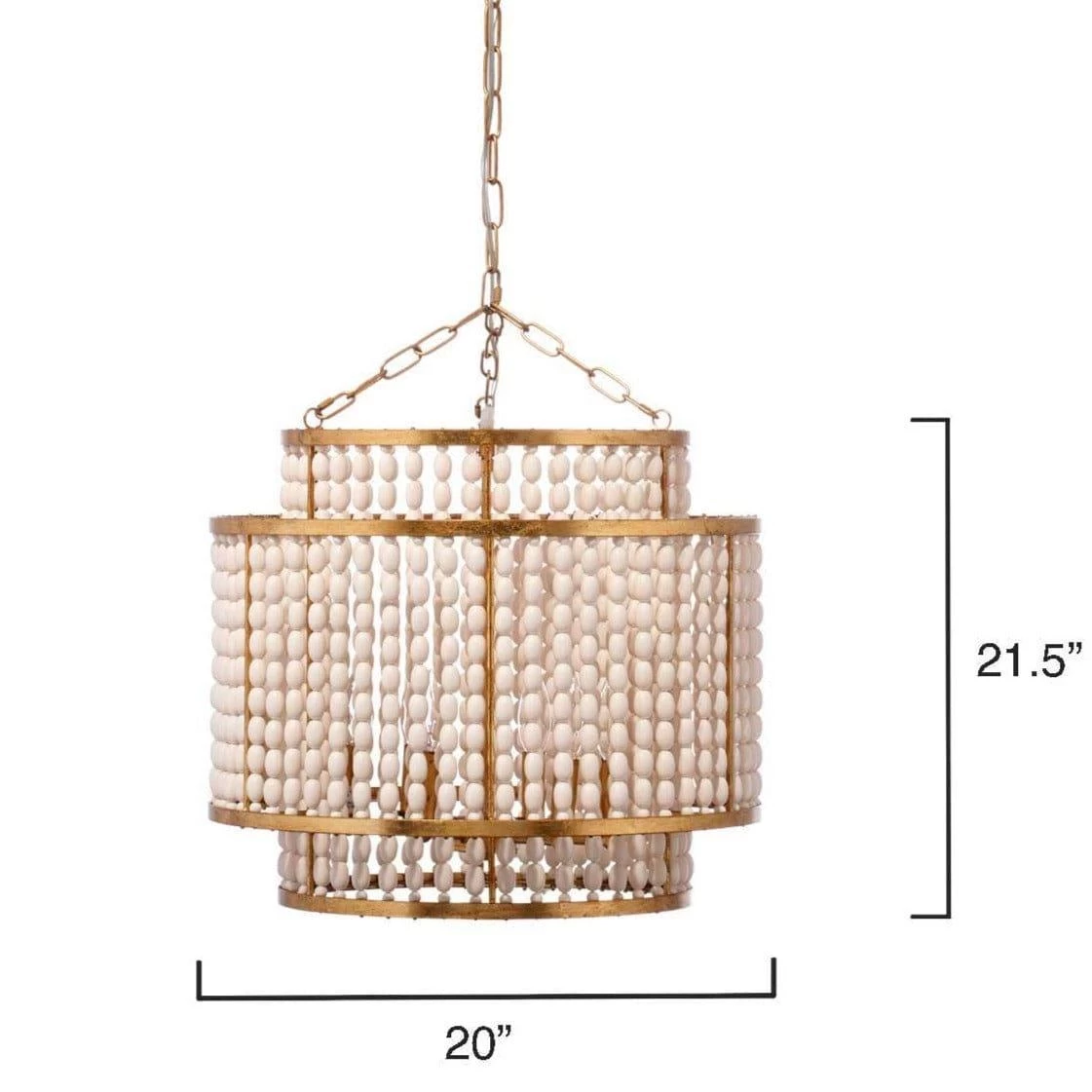 White Wood Beads Pacific Beaded Chandelier 8 White Wood Beads Pacific Beaded Chandelier - Image 8