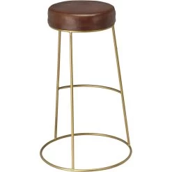 Henry 30 Inch Matte Brown And Brass Bar Stool -Jamie Young Store ls20henbsbr 5