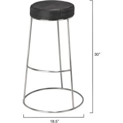 Henry 30 Inch Matte Charcoal And Pewter Bar Stool -Jamie Young Store ls20henbscha 2