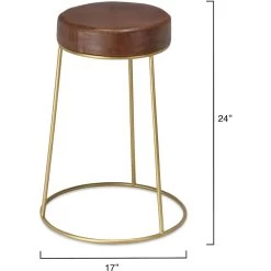 Henry 24 Inch Matte Brown And Brass Counter Stool -Jamie Young Store ls20hencsbr 2