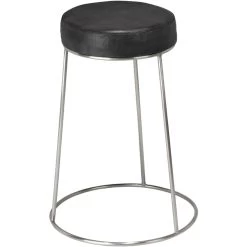 Henry 24 Inch Matte Charcoal And Pewter Counter Stool