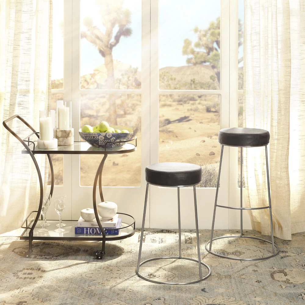 Henry 24 Inch Matte Charcoal And Pewter Counter Stool 2 Henry 24 Inch Matte Charcoal And Pewter Counter Stool - Image 2