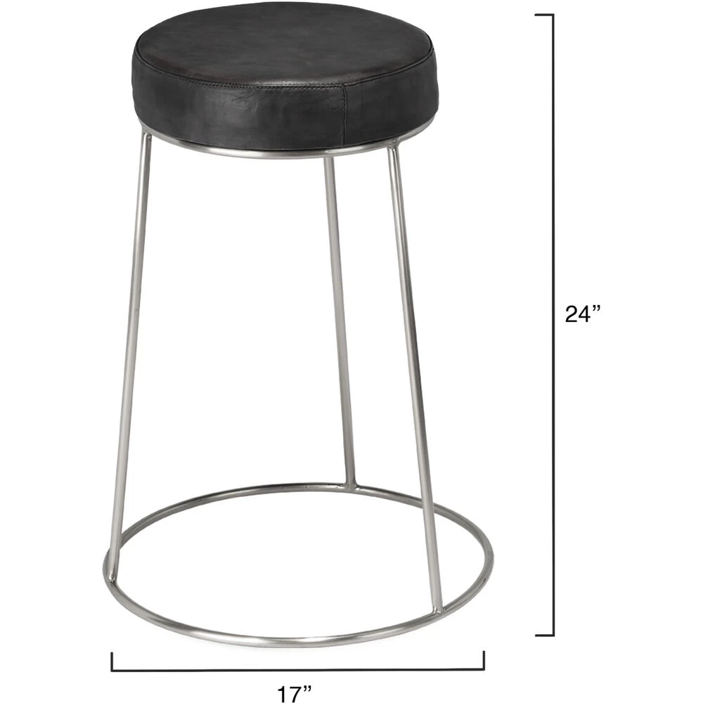 Henry 24 Inch Matte Charcoal And Pewter Counter Stool 3 Henry 24 Inch Matte Charcoal And Pewter Counter Stool - Image 3