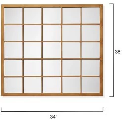 Grid 38 X 34 Inch Antique Brass Grid Mirror -Jamie Young Store ls6gridrecab 2