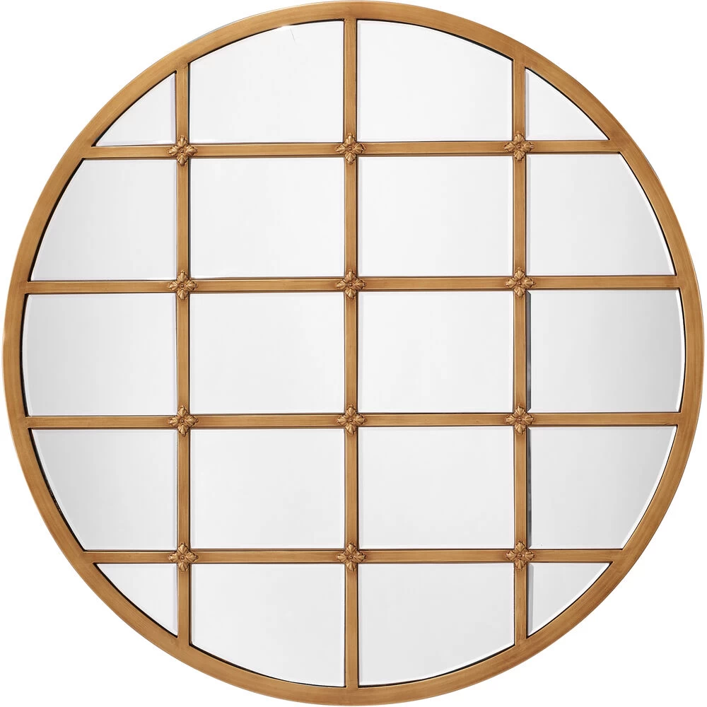 Grid 36 X 36 Inch Antique Brass Grid Mirror 1 Grid 36 X 36 Inch Antique Brass Grid Mirror