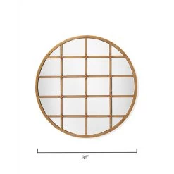 Grid 36 X 36 Inch Antique Brass Grid Mirror 7 Grid 36 X 36 Inch Antique Brass Grid Mirror -Jamie Young Store ls6gridrndab 2