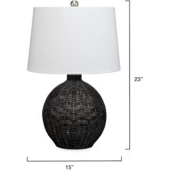 Cape 23 Inch 150.00 Watt Black Table Lamp Portable Light -Jamie Young Store ls9capeblack 2