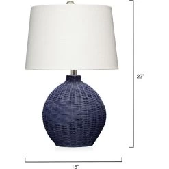 Cape 22 Inch 150.00 Watt Indigo Blue Table Lamp Portable Light -Jamie Young Store ls9capeindig 2