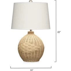 Cape 22 Inch 150.00 Watt Natural Table Lamp Portable Light -Jamie Young Store ls9capenat 2