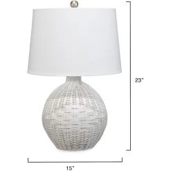 Cape 23 Inch 150.00 Watt White Table Lamp Portable Light -Jamie Young Store ls9capewhite 2