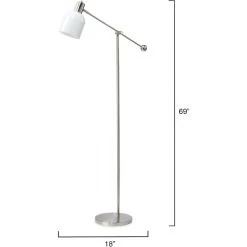 Draft 69 Inch 25.00 Watt White Floor Lamp Portable Light 6 Draft 69 Inch 25.00 Watt White Floor Lamp Portable Light -Jamie Young Store ls9draftflwh 2